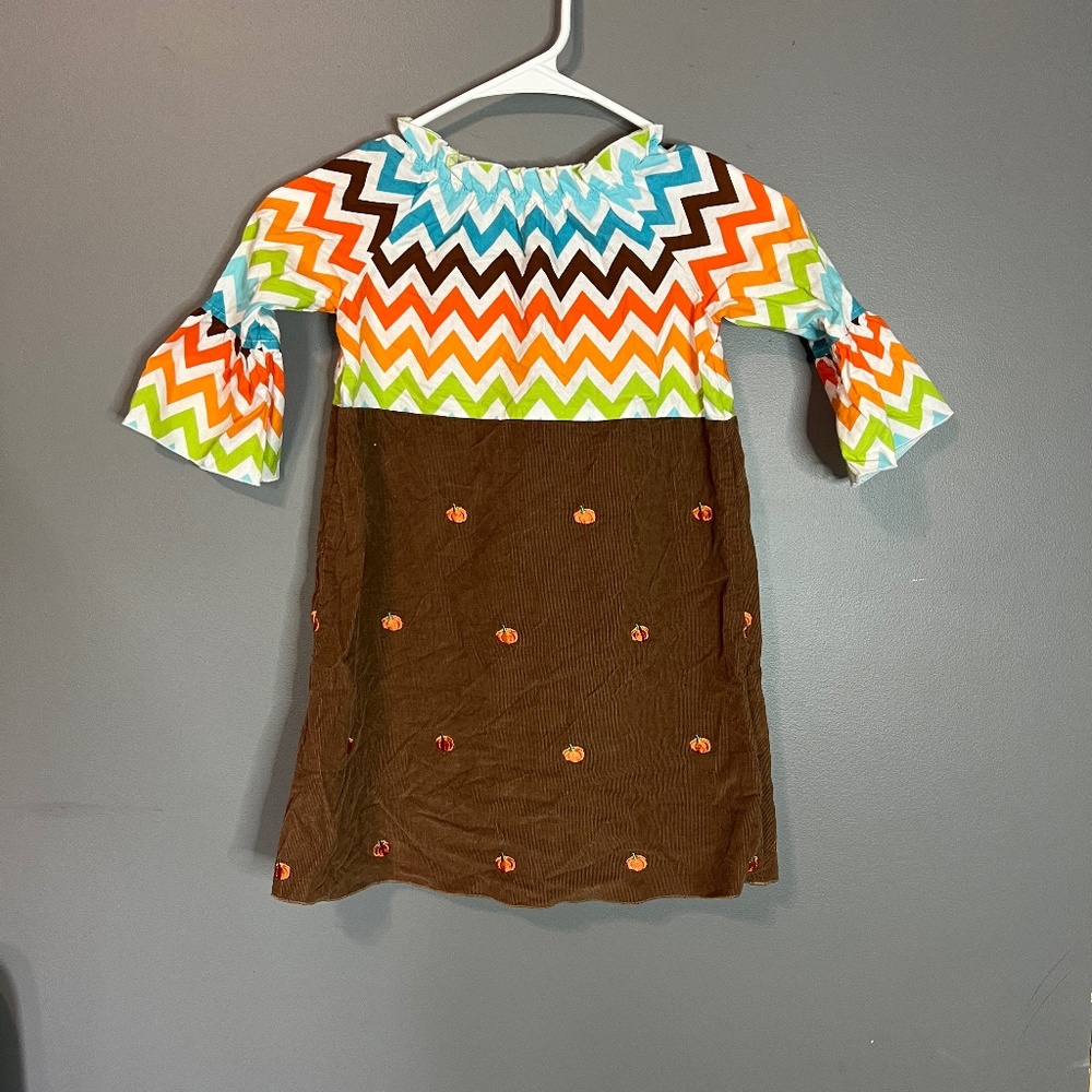 Lolly Wolly Doodle Girl's Fall Pumpkin Dress Size 5